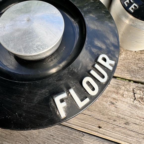 Vintage  Flour, Sugar, Coffee and Tea KROMEX Spun Aluminum Kitchen Cannisters - Picture 5 of 7